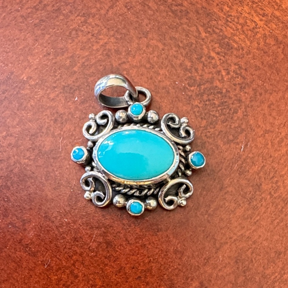 Elegant Silver and Turquoise Pendant